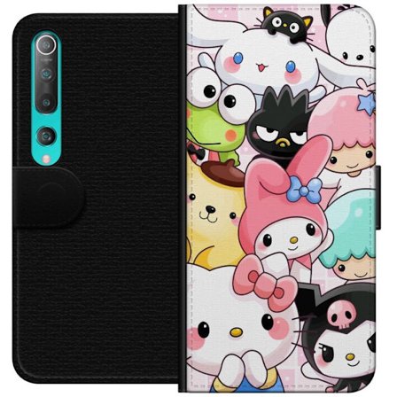 Kompatibelt Lommeboketui til Xiaomi Mi 10 5G Tett mønster av søte figurer med store øyne i ulike farger og uttrykk med LABUBU-tekst