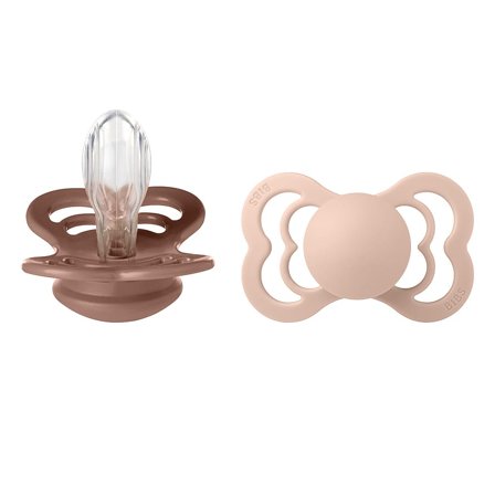 BIBS Supreme Sut Silikone 2-pak Woodchuck/ Blush Str. 2, Børn & Forældre, Sutter, Silikonesutter