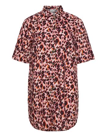 Carsunva Life 2/4 Tunic Shirt Dress Aop Pink ONLY Carmakoma