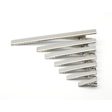 150 stk Krokodilleklemmer Hår, Sklisikre Hårseksjonering Klemmer, Metall Alligator Hårklemmer for Frisør DIY Hår Barrette Bånd, 45mm, Sølv