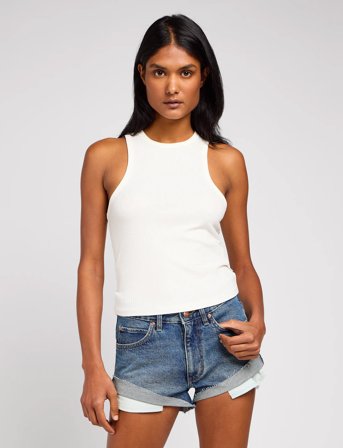 Lee Jeans Ribbed Tank - White - L