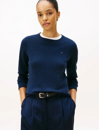 Tommy Hilfiger Soft Wool C-Nk Sweater - Navy - M