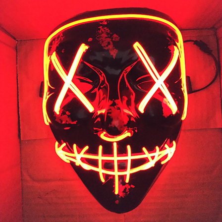 LED Glow Mask EL Wire Light Up The Purge Movie Costume