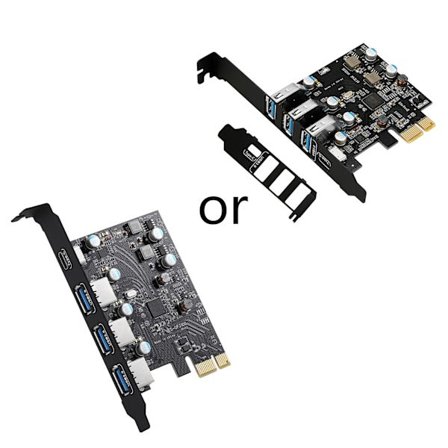 PCIE USB 3.0-kort Typ C(1) Typ A(3) PCI för Express Type-C expansionskort Ingen extra power för Windows MacP