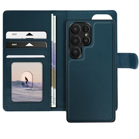 Samsung Galaxy S25 Ultra - Irrotettava Kuori - Sininen - Video Tuki - Korttipidike