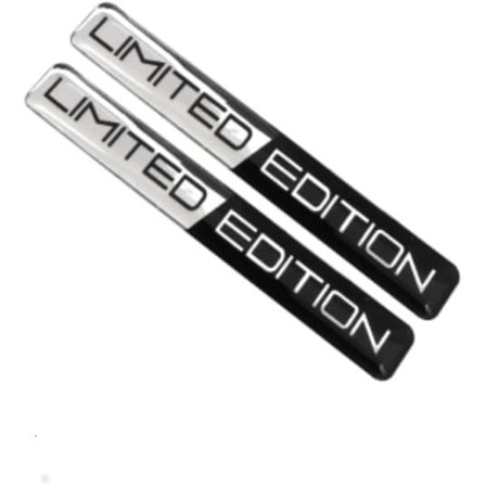 [2-pack] 3D-effekt Svart/Vit 'Limited Edition' Dekal 10,3x1,4cm för Bil Motorcykel Scooter