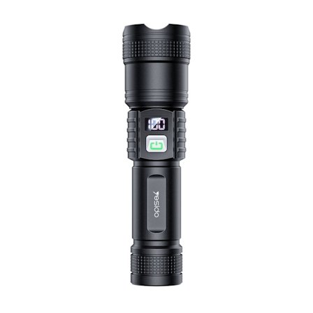 Yesido Telescopic Zoomable LED Flashlight Rechargeable with Digital Display