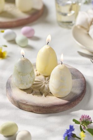 Ib Laursen Lys Eggformet H6 1stk lemonadegul