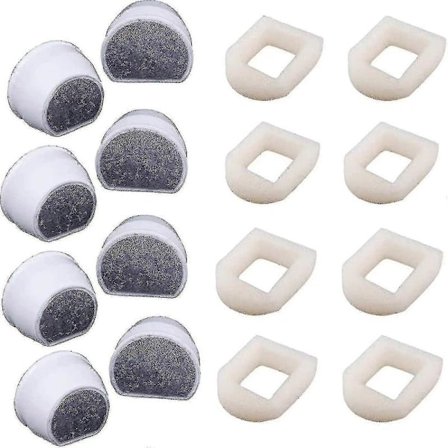 Nytt 16-pak skumforfilter og kulfilter kompatibelt med Petsafe Drinkwell Fountain Inox 360 Avalon fast