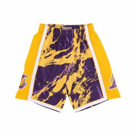 Mitchell & Ness, basketball shorts nba team marble swingman hardwood classics loslak Oranje, Heren, Maat:L