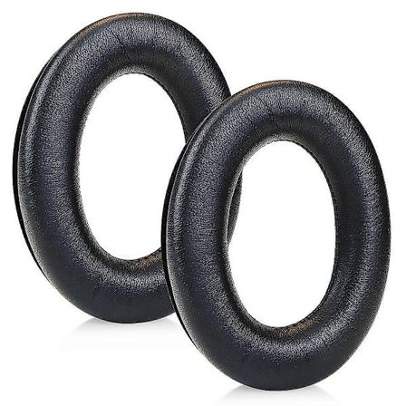 QuickFit Ørepuder i kunstlæder og hovedbøjle pude sæt, kompatibelt med Sennheiser HD 380/380 Pro, PC350, Game Zero hovedtelefoner, reparationsdele sæt