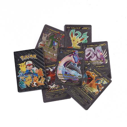 55 kort guld [7 Vstar + 29 Vmax + 16 V + 2 GX + 1 fas] Samlarobjekt Blanka kort Barnpresent till barn Svart German Black