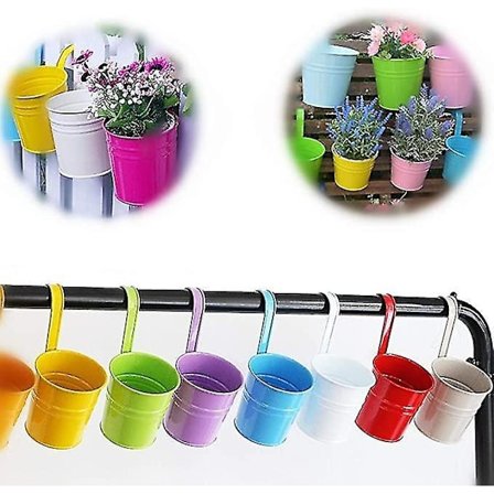 10 stk. Flerfargede Jern Hengeblomsterpotter Vegg Hjemmedekor