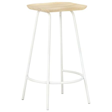 Vidaxl Barstolar 4 St Massivt Mangoträ Beige
