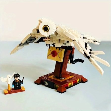 Magiska filmfigurer Hedwig uggla, Fawkes fenix, gudomliga djur byggklossar, djurmodell att montera, leksaker för barn, julklappar