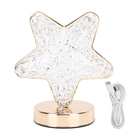 Trådløs Genopladelig Stjerne Sengelampe 3 Farver Trinløs Dæmpning 1200mAh Batteri Krystal Natlampe