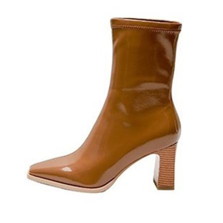 Rejäl Kort Stövel För Kvinnor Chunky Block Casual Boot