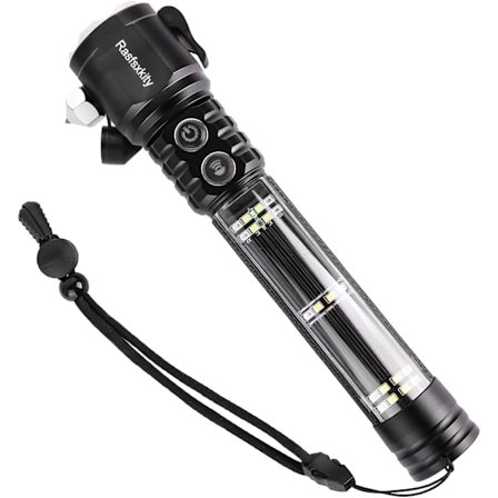 2025 Seneste Model Multifunktionelle Genopladelige Nødflugtsværktøjer med Rudeknuser og Sikkerhedsseleknive, LED-lommelygte, Strobe SOS