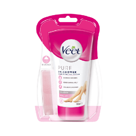 Veet Hårborttagninskräm För Dusch, Normal Hud Hårborttagning 150 ML