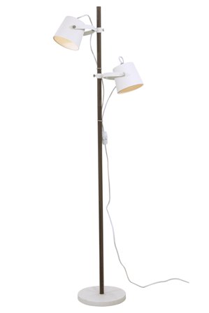 Aneta Lighting ESPRESSO gulvlampe, hvit/brunt tre, 2:a