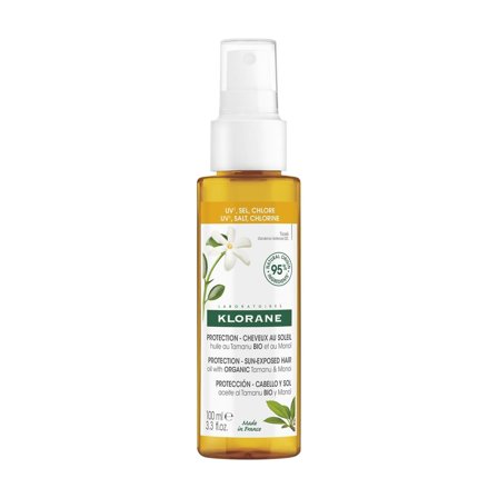 Klorane Olio al Tamanu BIO e Monoï 100ml - Trattamento Protezione Solare Capelli