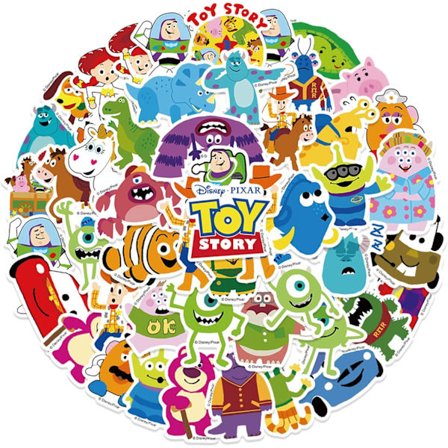 Pixar Animation Klistremerker 50 stk Vanntett, Avtakbar og Vakker, Egnet for å feste på Vannflasker, Telefoner, Bærbare datamaskiner, Gitarer, Biler, 