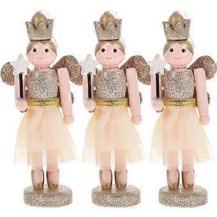 3 kpl Enkeli Puinen käsityö Joulu Pähkinänsärkijä Nukke Lelut Lasten Joululahjat