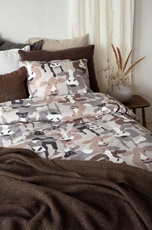 Borganäs of Sweden - Pussilakanasetti Kossor, 2 osaa - Beige - Pussilakanasetit - 150X210 - - Homeroom