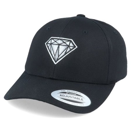 Iconic - Svart adjustable Keps - Diamond Gem Black Curved Adjustable @ Hatstore