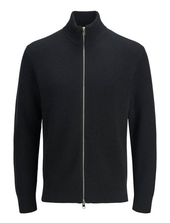 Jjeperfect Knit Zip Cardigan Sn Black Jack & J S