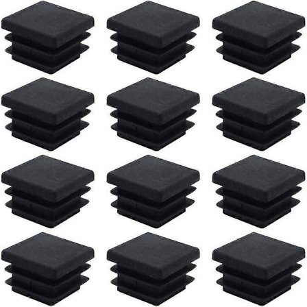 40 Stycken Fyrkantig Plastkåpa 20mm X 20mm Svart Fyrkantig Rörplugg Insats Fyrkantig Crday Gåva