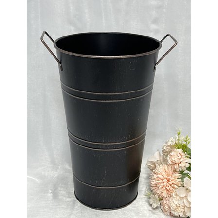 Galvaniseret jern blomsterspand, lækagesikker jern blomsterpotte, vintage blomsterarrangement