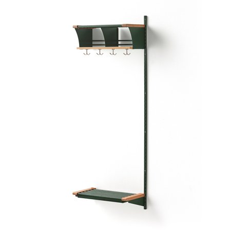 Garderobenschrank JEPPE mit 2 Schränken, Anbauteil, 1790x600x310 mm, grün/eiche