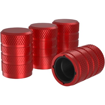 Korrosjonsbestandige (Røde) Aluminium Dekk Hjul Legering Ventilhetter Støvhetter (4 Pakning) Universell for Biler, SUV-er, Sykler