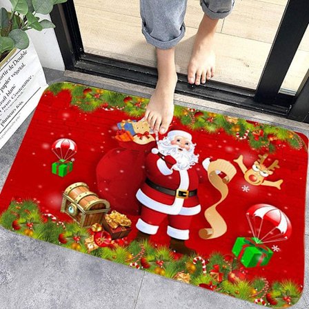 Julemåtte, indendørs tæppe skridsikkert dør måtter, julemønster hjem indretning indendørs jule dør måtter tæppe, bademåtte, værelse soveværelse tæppe(