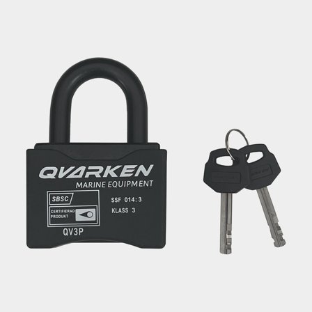 Padlock Qvarken QV3P, class 3, Ø12 mm, black