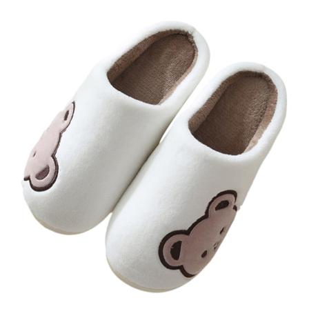 Unisex Flat Fuzzy Tofflor Slip On House Skor