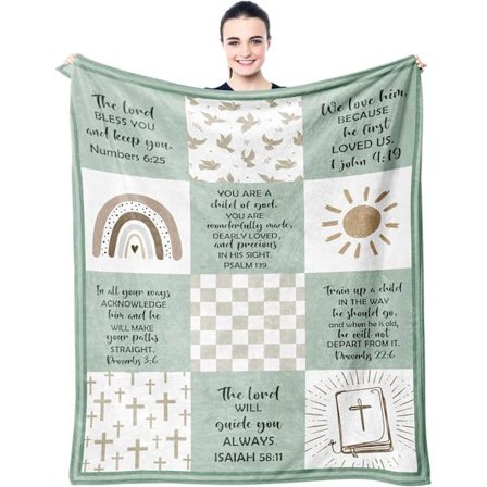 Dåbsgaver Tæppe 152x127 cm, Dåbsgaver, Dåbsgaver til kvinder, Bedste dåbsgave, Kristne gaver, Religiøs bibel katolsk gave