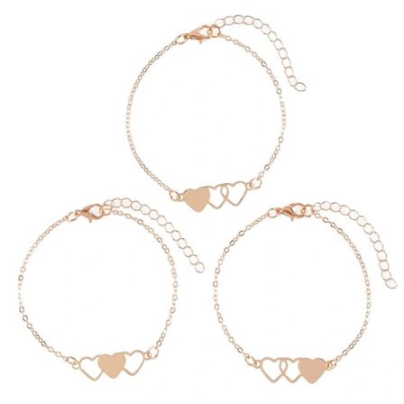 3 kpl Pinky Promise -etäisyysrannekoru ystäville, pariskunnille, perheille, teini-ikäisille