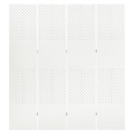 Vidaxl Rumsavdelare 4 Paneler Vit 160x180 Cm Stål Vit