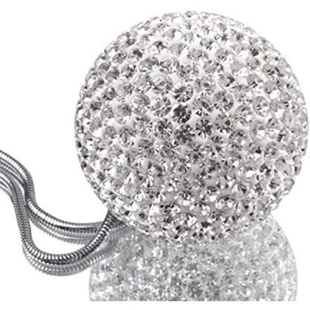 Kristallkula Bilbackspegel Charm, Kristall Rhinestone Bil & Heminredning Hängande Prydnad, Bilinredning Tillbehör (Vit)