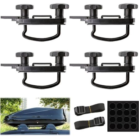 4-pak Tagboks Monteringsbeslag U-formet Vægmontering Universal Tagboks Monteringssæt - med 8 Kraftige Låsemøtrikker og 2 Bandager