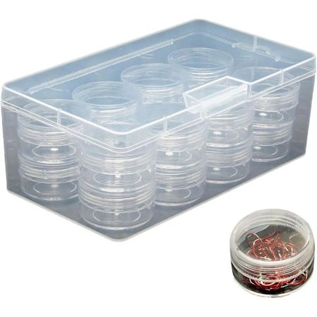 Lokkemad fiskeæske, gennemsigtig og lagdelt lokkemadbeholder til fiskeri - grejæskearrangør med runde uafhængige gitre til opbevaring af madding, 
