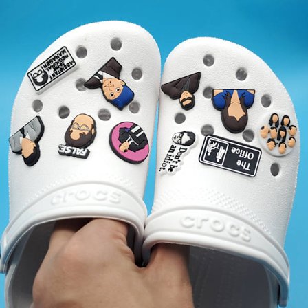 10 st 3D-berlocker Sandaler Träskor (The Office), Skodekorationer, Söta skoberlocker för träskor sandaler armband DIY