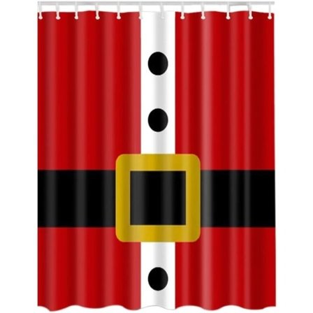 Julebruseforhæng 180 * 180 cm 3D-printet sæt stof bruseforhæng julemand feriegave juletræ rensdyr tilpasset