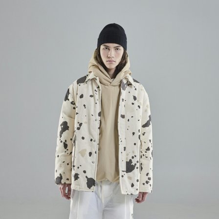 66 North men's Grótta Jackets & Coats - Eggshell Print - M