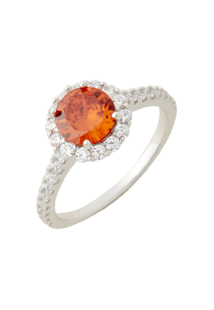 Sigrid Ring silver Orange Ringar Dam 16