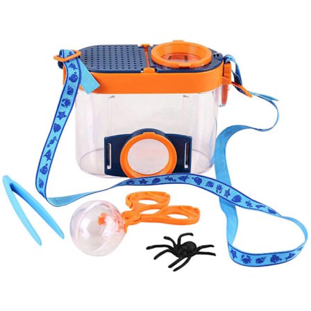 4,5x børns udendørs eksplorations dobbelt linse forstørrelsesglas insektobservationsboks
