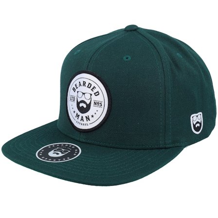 Bearded Man - Green snapback Czapka Z Daszkiem - Beard Logo R Classic Spruce Snapback @ Hatstore