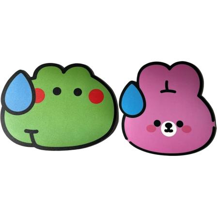 2-pak søte musematte, Kawaii K-pop/japansk musematte, liten vanntett PVC-matte, enkel å rengjøre, pute for hjemmekontor bærbar PC, frosk